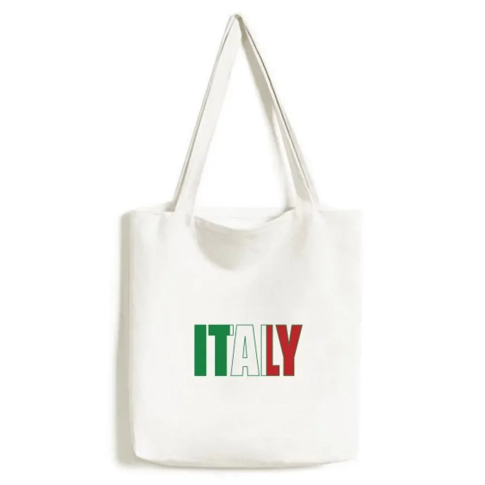 Shopping Canvas Satchel Name Country Italy Handbag Flag classic Bag Tote Casual
