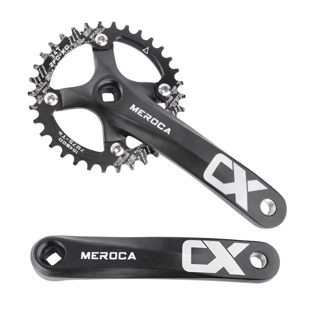 Crank Aluminum 170MM Enthusiasts Single Set - Crankset, Bike Ring for BCD Mountain - 8/9/10/11 Speed Biking 104 MEROCA for Ideal Alloy