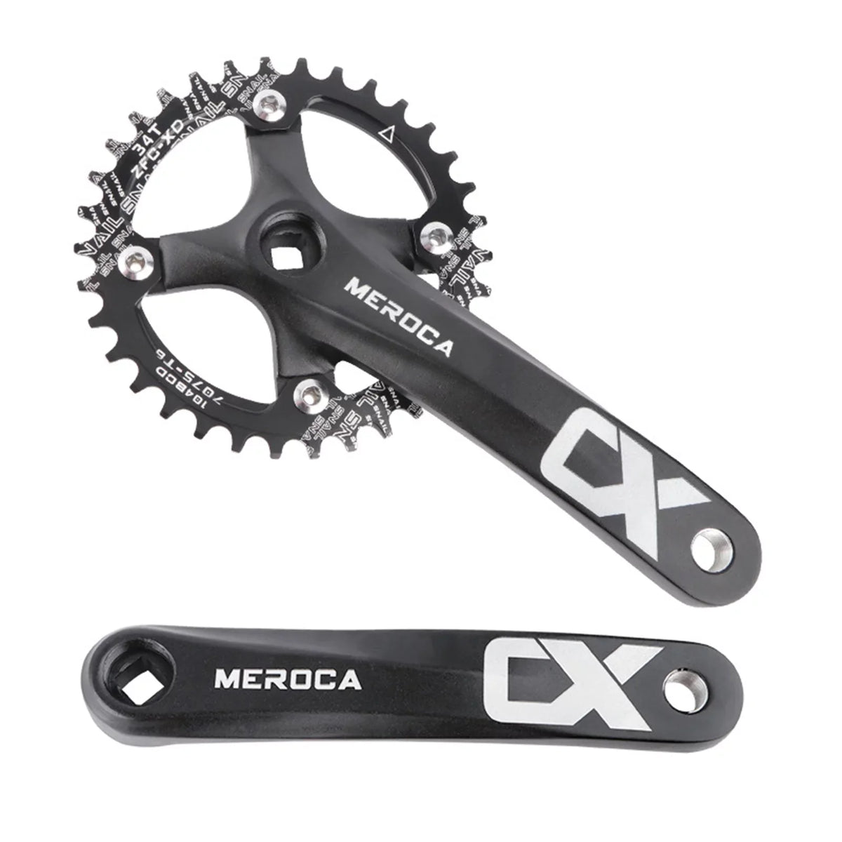 Crank Aluminum 170MM Enthusiasts Single Set - Crankset, Bike Ring for BCD Mountain - 8/9/10/11 Speed Biking 104 MEROCA for Ideal Alloy