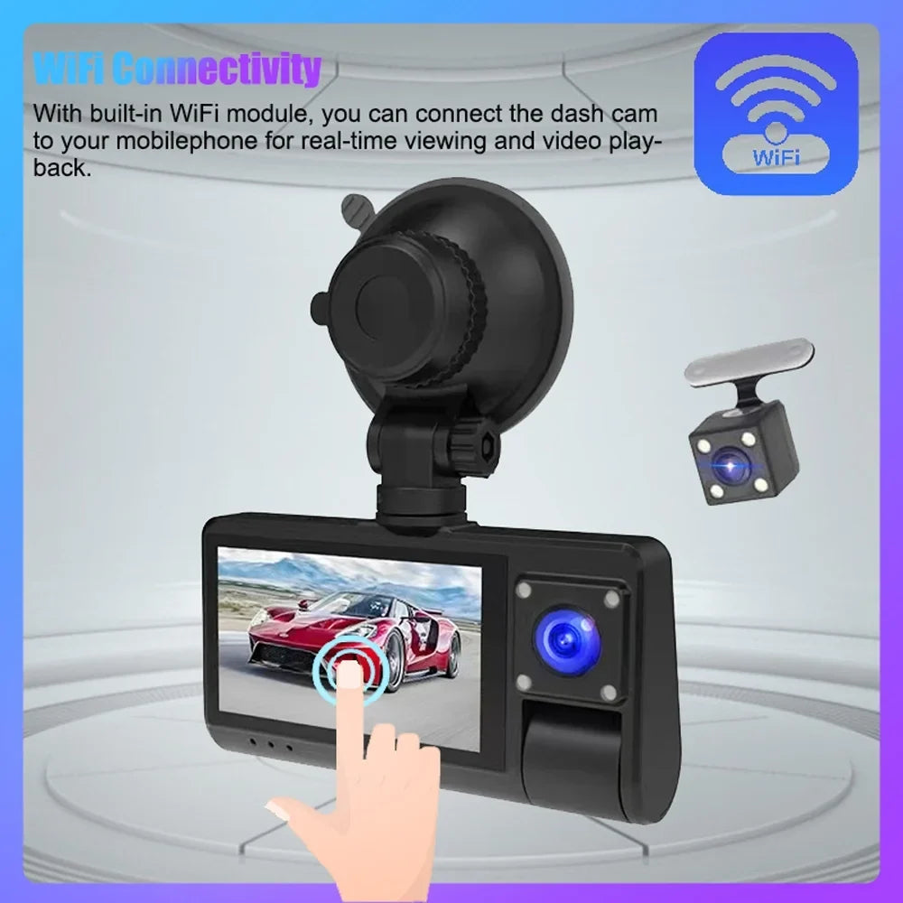 Screen Video Mirror Recorder Rearview for Safety Cam, new Auto Wide Car Driving with Dash Recording Touched Clear Angle, OWSOO