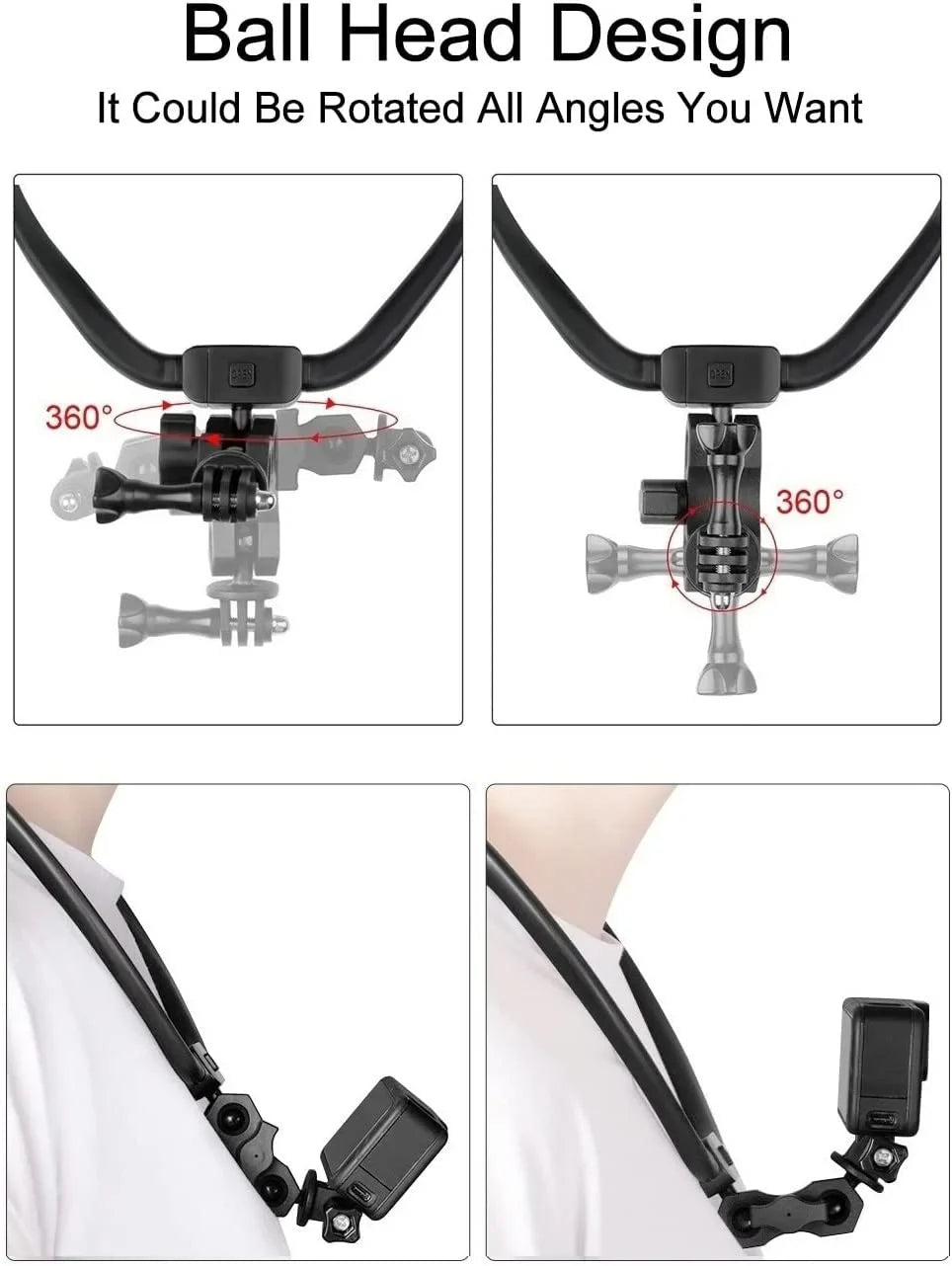 Phone Smartphone Chest and Holder Strap Camera Neck Mount AKASO Smart DJI for GoPro POV/VLOG Video Action Taisioner