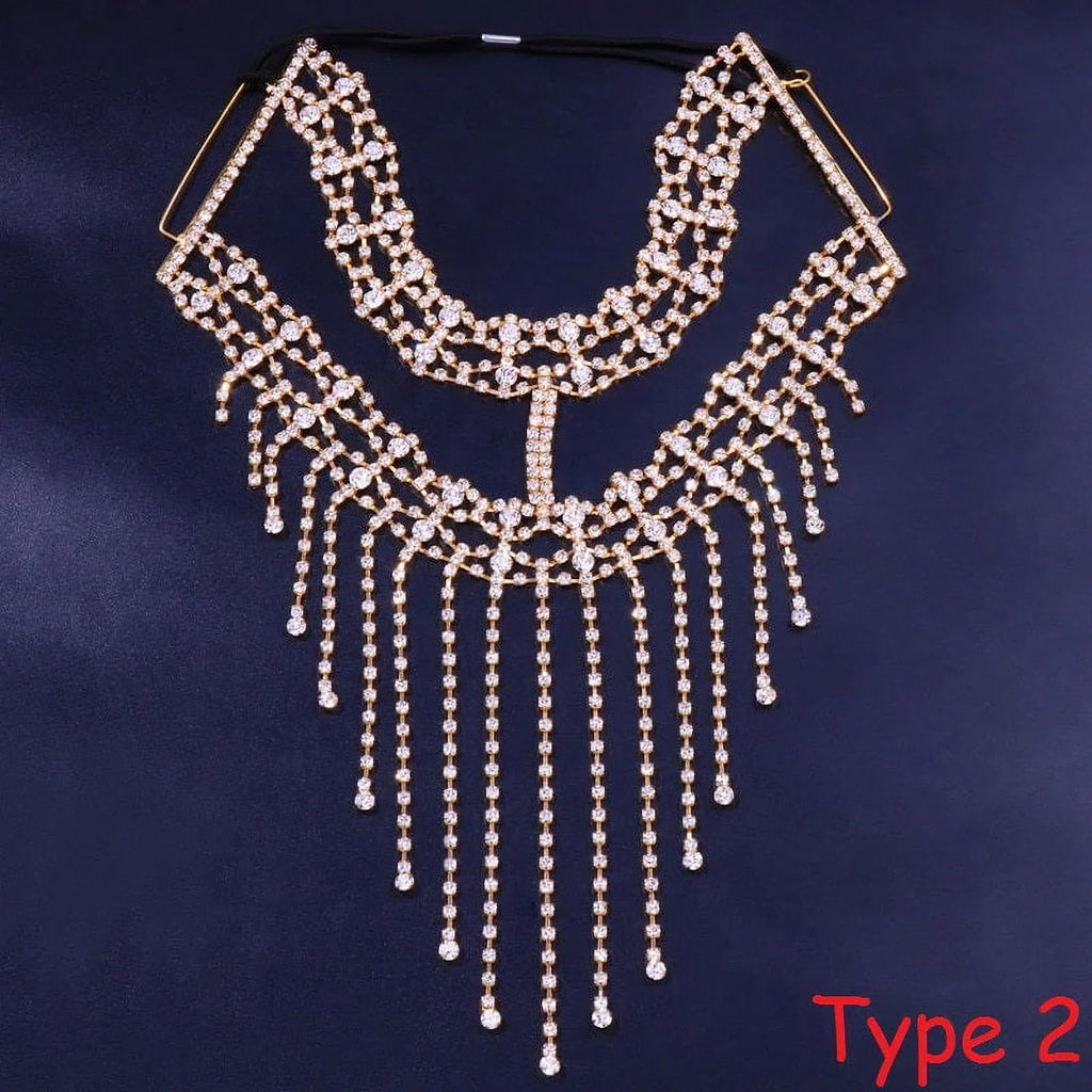 Jewelry Rhinestone Women Face Accessories Crystal Mask Halloween Tussle