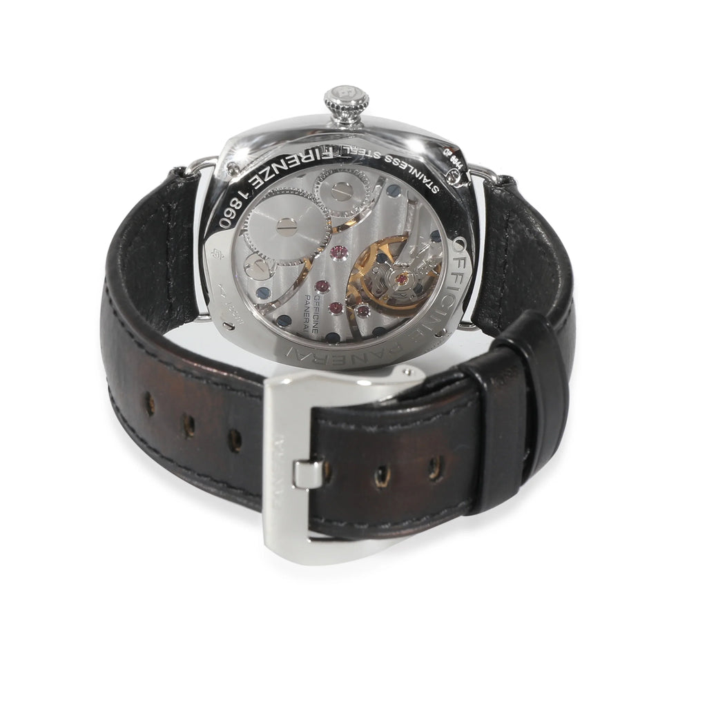 Steel Watch in Pre-Owned Radiomir Black trendy Men's Stainless Panerai Seal PAM00183