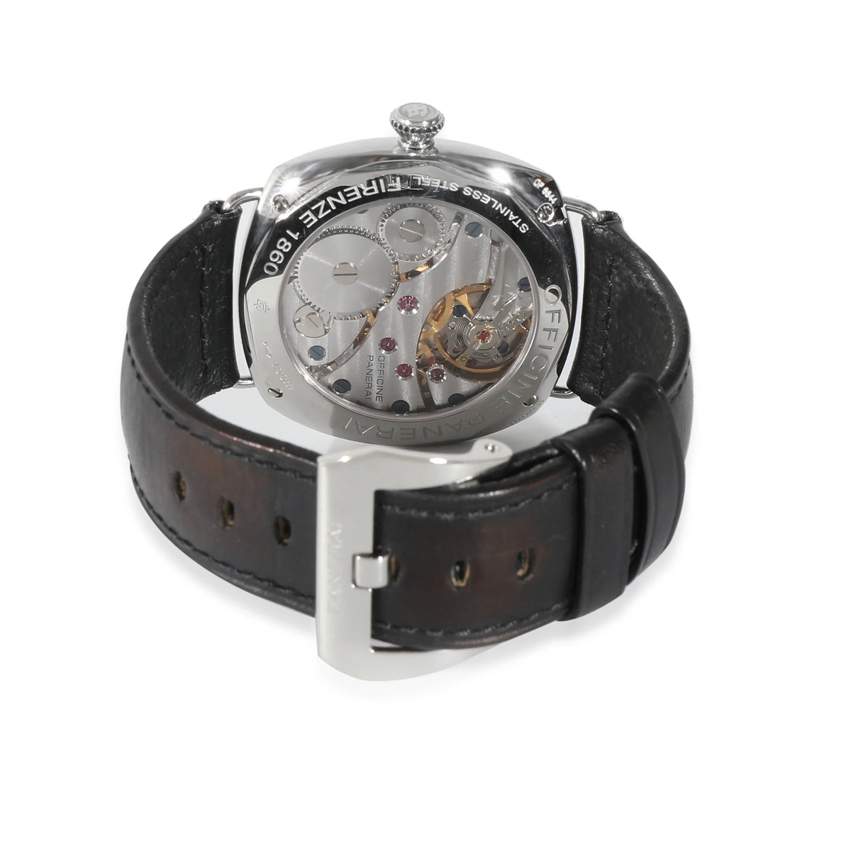 Steel Watch in Pre-Owned Radiomir Black trendy Men's Stainless Panerai Seal PAM00183
