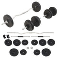 Barbell and Plates with Bodybuilding, Weight Home Fitness, Training, Bars Dumbbell Weightlifting, 66.1 lb for Gym Strength Set moobody