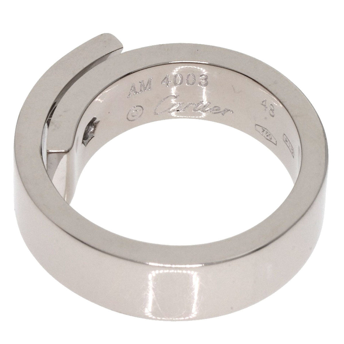 Pre-Owned K18 #48 Ring, Gold, Women's, 1P Anniversary CARTIER White Diamond (Good) Cartier