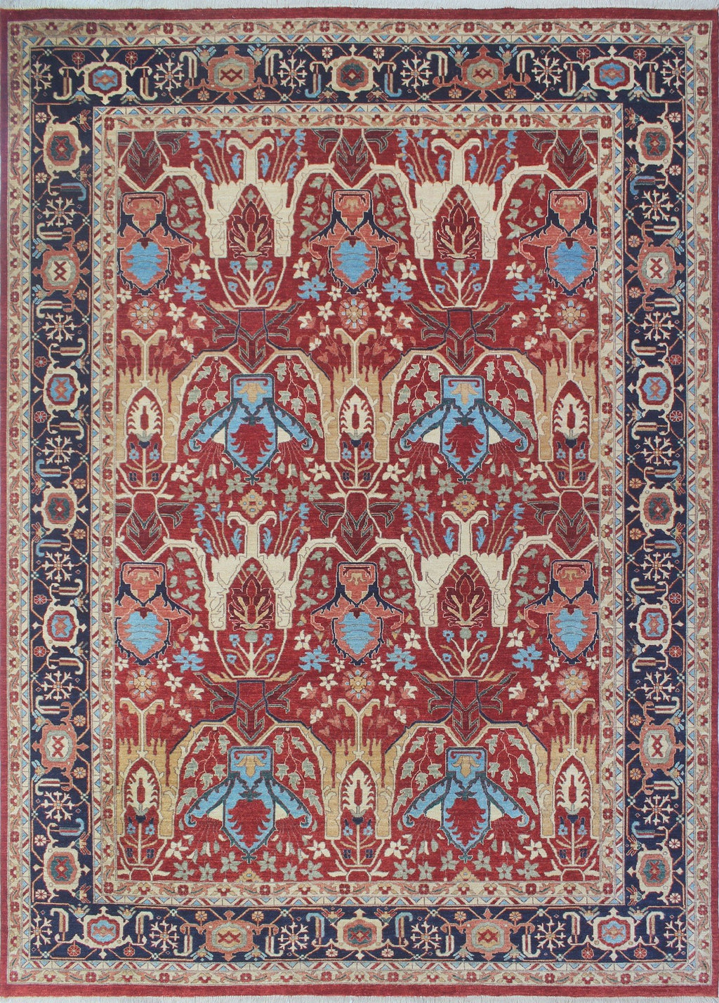 Rust/Blue Aria 9'10" 13'7" Ramez Rug, x