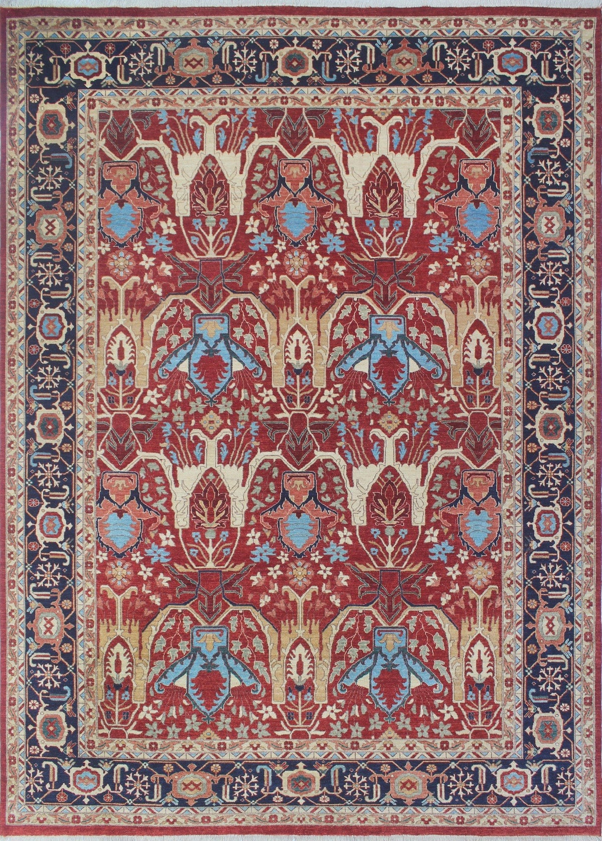 Rust/Blue Aria 9'10" 13'7" Ramez Rug, x