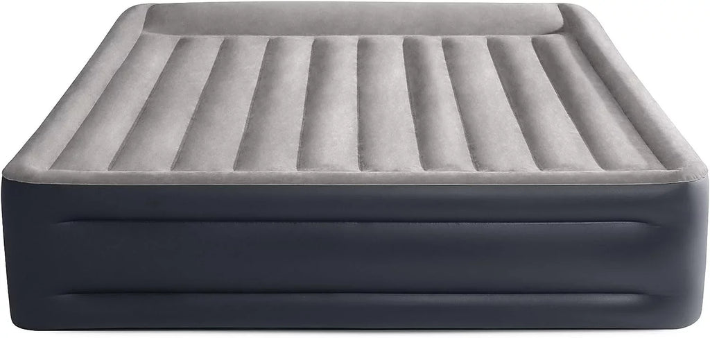Pump, Air Raised Pillow Mattress King-Sized Air Firm Deluxe Inflatable with Portable Up trendy Internal Built-in Bed Blow