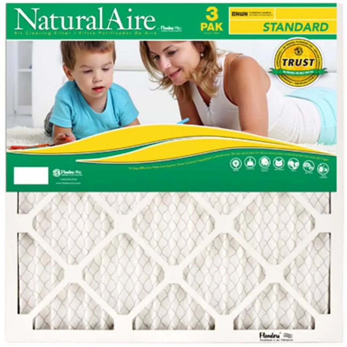 3 87357.011620 Pleated in. Of 19.9 Flanders Air Filter - Standard 15.9 Pack- classic x Pack 4 Natural