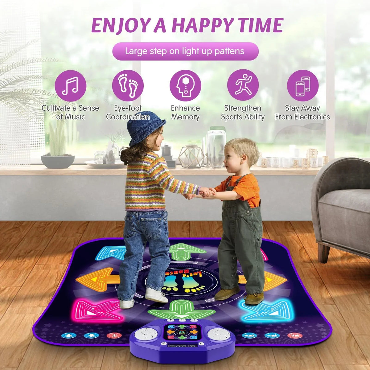 8-Buttons for 3 Light Girls 5 Xmas 10+ Old 5 & with Year Dance Toys special edition PAFOLO 8 Gifts Up Kids, 6 Game Boy Dance Old Easter Dance Wireless 4 7 Year Modes, Mat Bluetooth, 9 Pad with Music for Toy 3-12