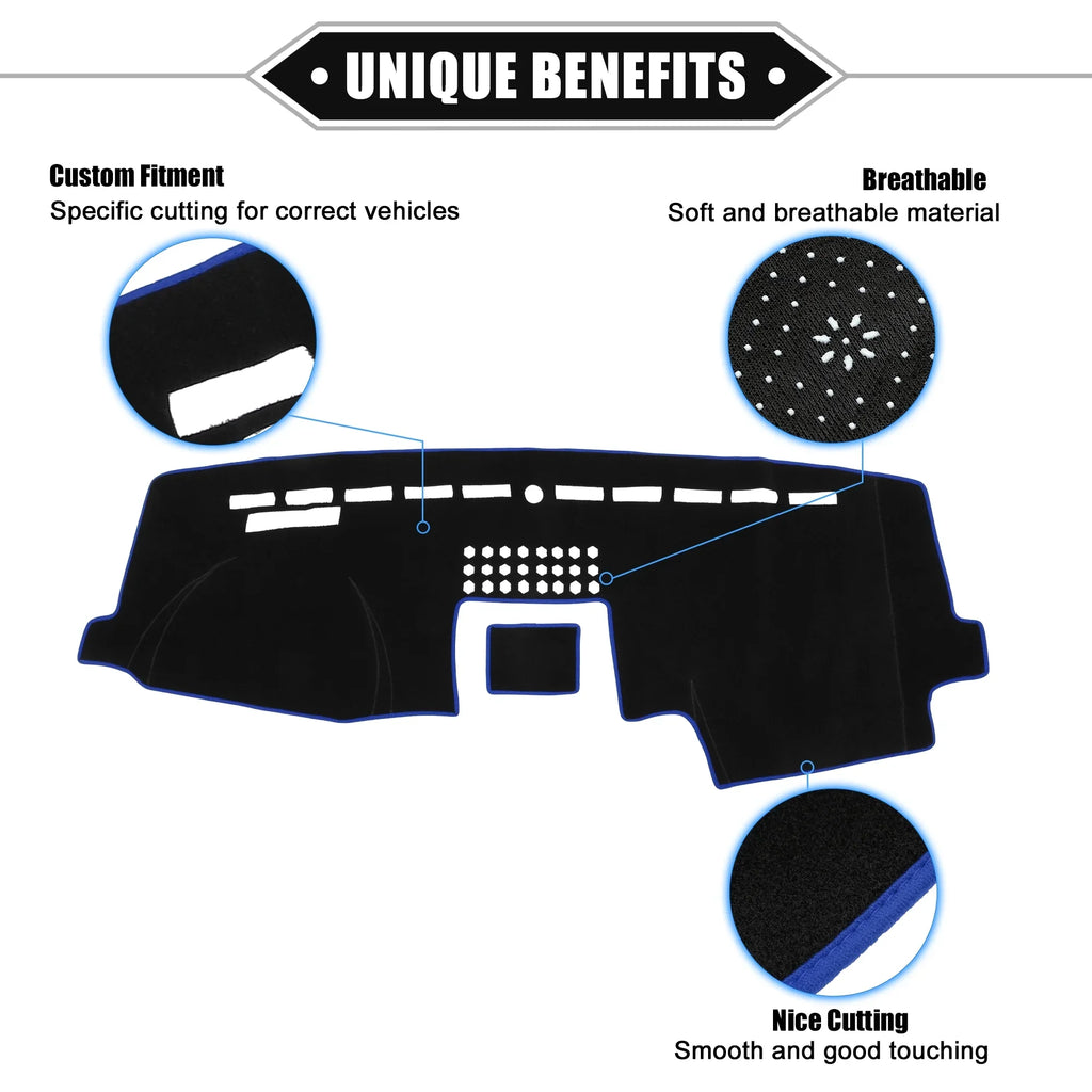 Mat Unique 2015-2020 Console Protective Center Black Blue Cover F150 Ford Car Polyester Bargains for Dashboard