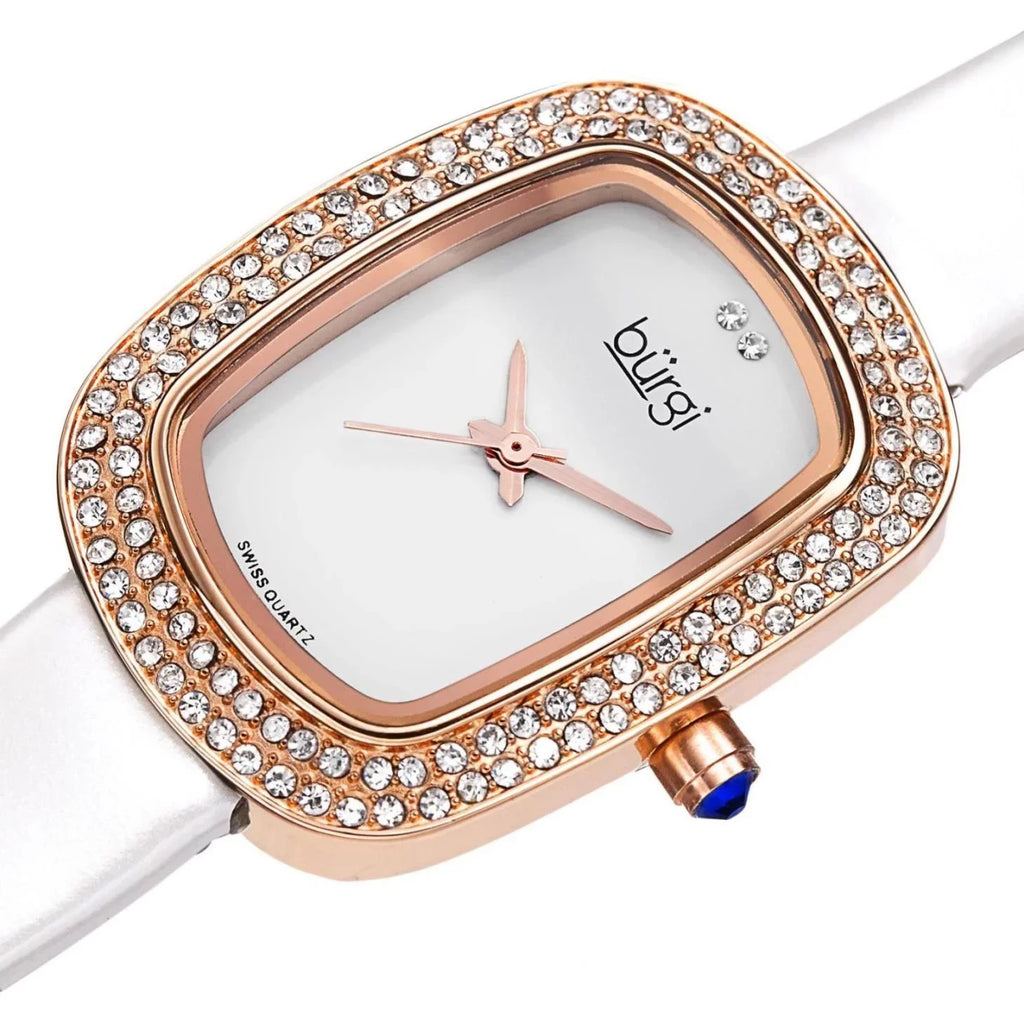 trendy Women's Rose-Tone Watch Crystal Quartz Swiss Strap