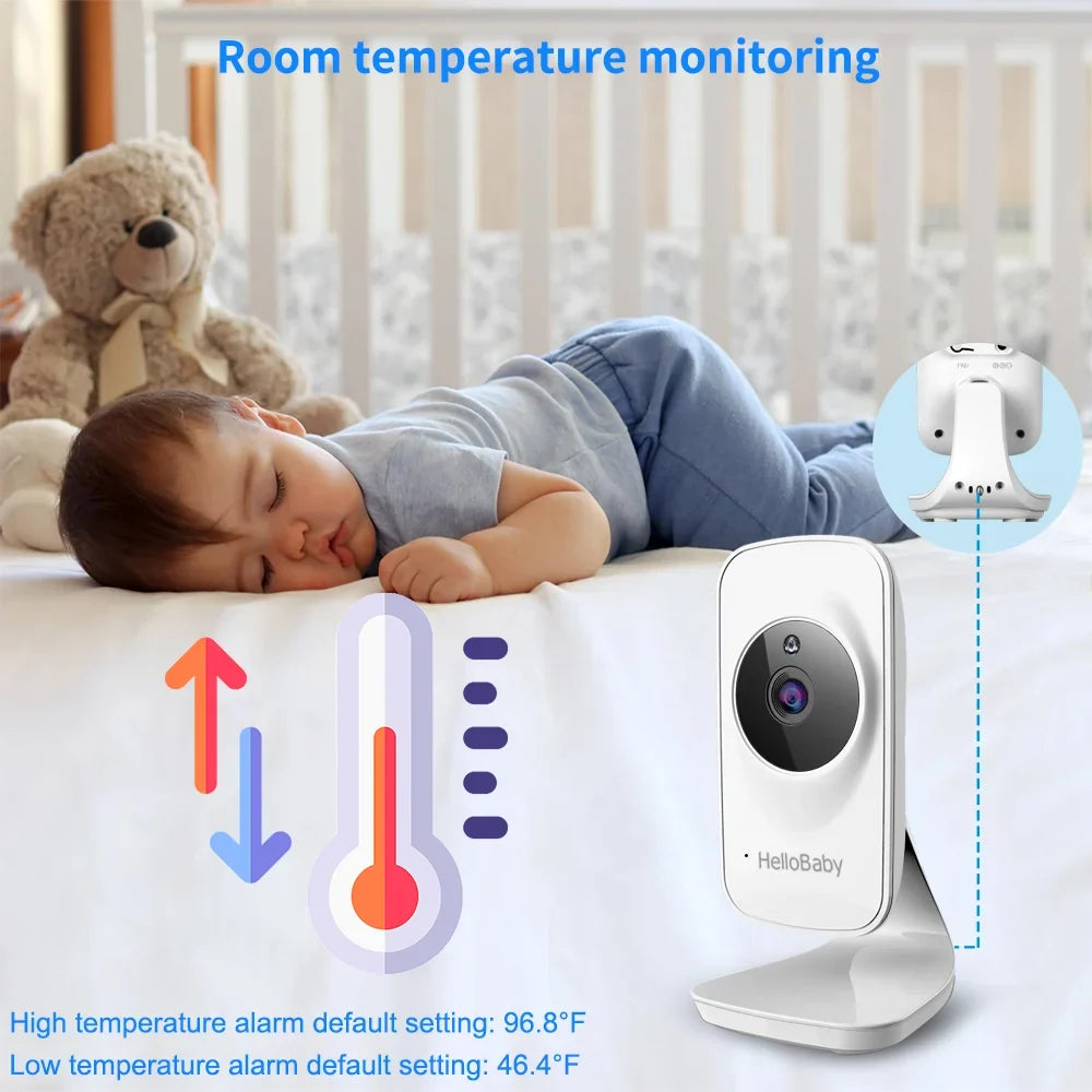 Temperature Vision, Night and Way Screen, Display, Monitor HelloBaby Audio 5 Baby VOX Audio, Camera Camera, Monitor Video Infrared special edition and Mode Color Two with 5" inches Lullaby, LCD