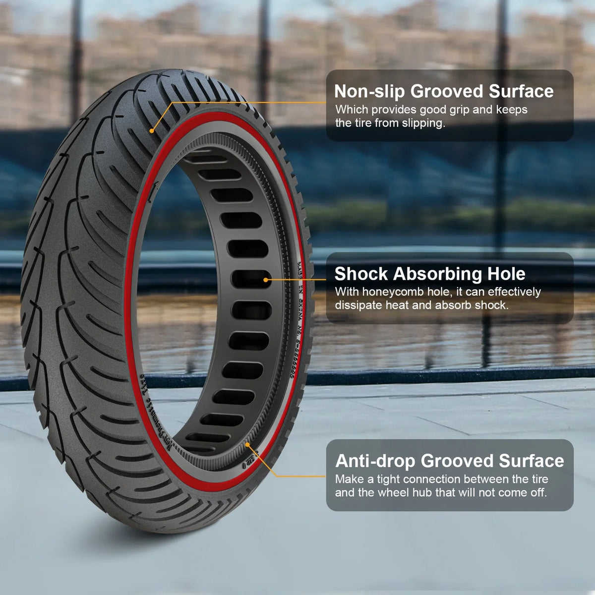 E Riding Inch Tomshoo for Puncture Mounting Tire M365 proof 8.5 2pcs with Set Solid Rubber Tyre Tool