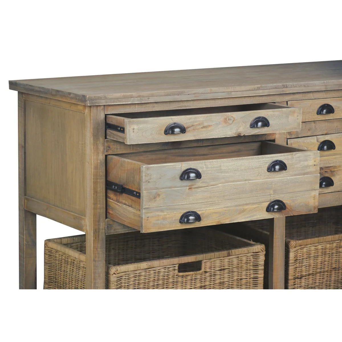 Brown Driftwood Double - Sideboard 61 Cottage trendy CC-TAB228S-DW Sunset Bay Trading in.