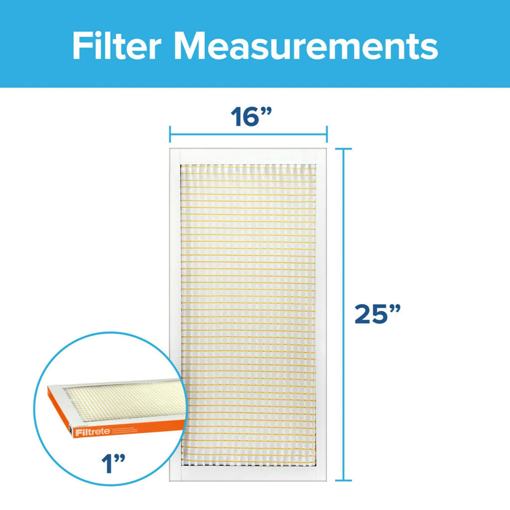 10, 16x25x1, 800 Filtrete Micro Filters Particle 4 MERV Reduction Filter, MPR, Furnace Air HVAC