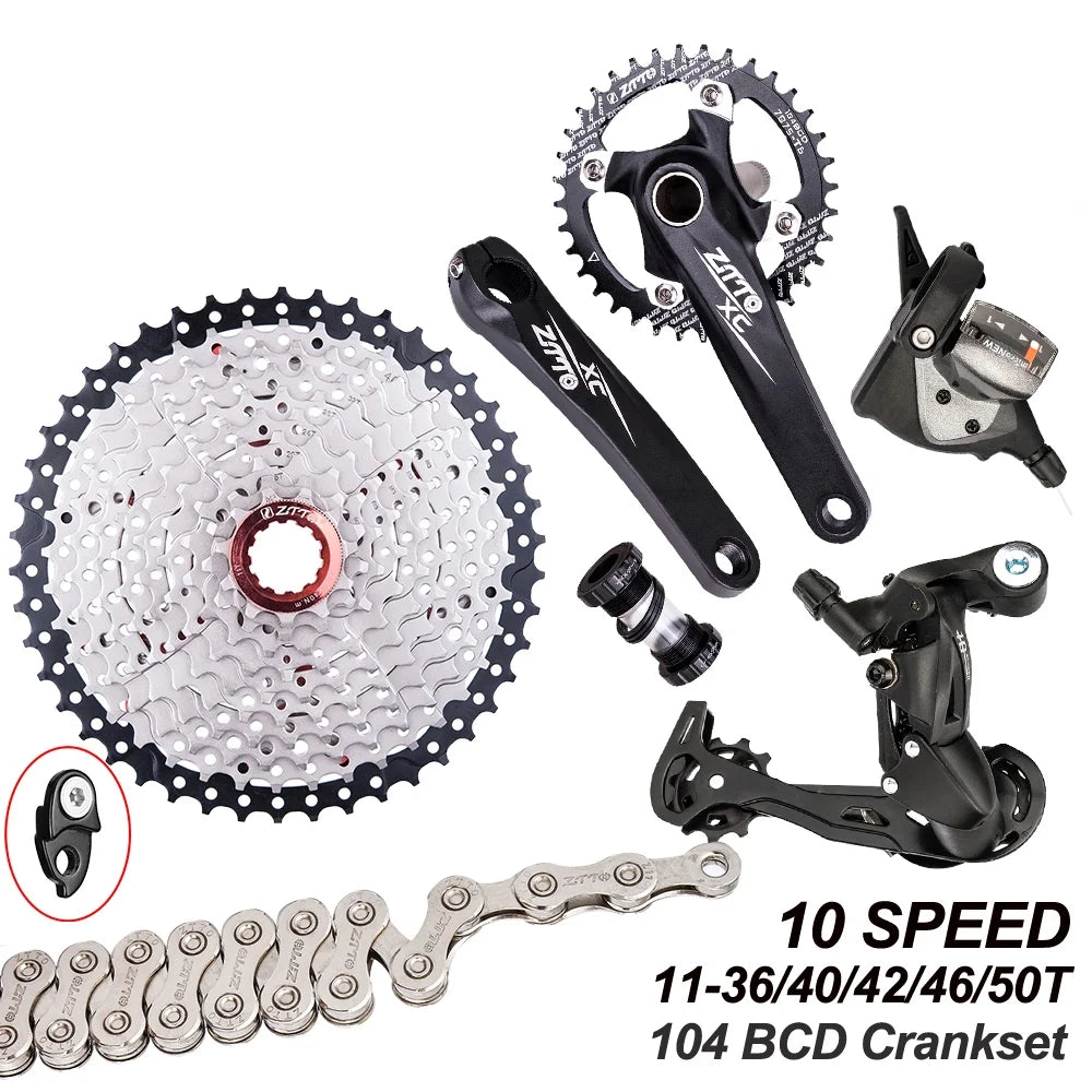 10 Bicycle Flywheel Bike Speed Cassette ZTTO 1x10 Bike Bike 11-50T 11-50T Derailleurs Crankset Flywheel Speed Chain Derailleurs 10 er Shifter kit transmission Speed Mountain kit,Flywheel 10 Cassette