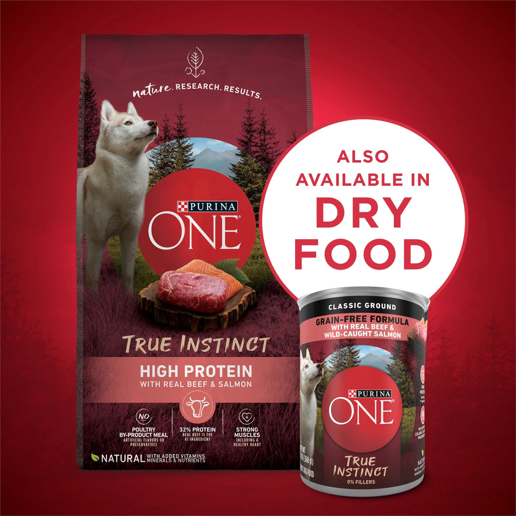 (12 13 Classic Instinct True Pack) One Purina Dog Food, Cans Ground Wet oz
