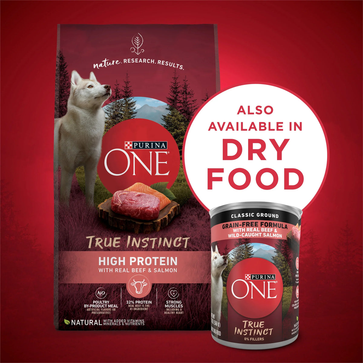 (12 13 Classic Instinct True Pack) One Purina Dog Food, Cans Ground Wet oz