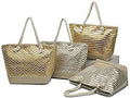 Monogram Beach Gold Silver or Print Bag Chevron Tote Metallic Zipper Stripe - with Large Name - with Can Gold or Pattern Top Stripe high quality Personalized Women be or Initial, -