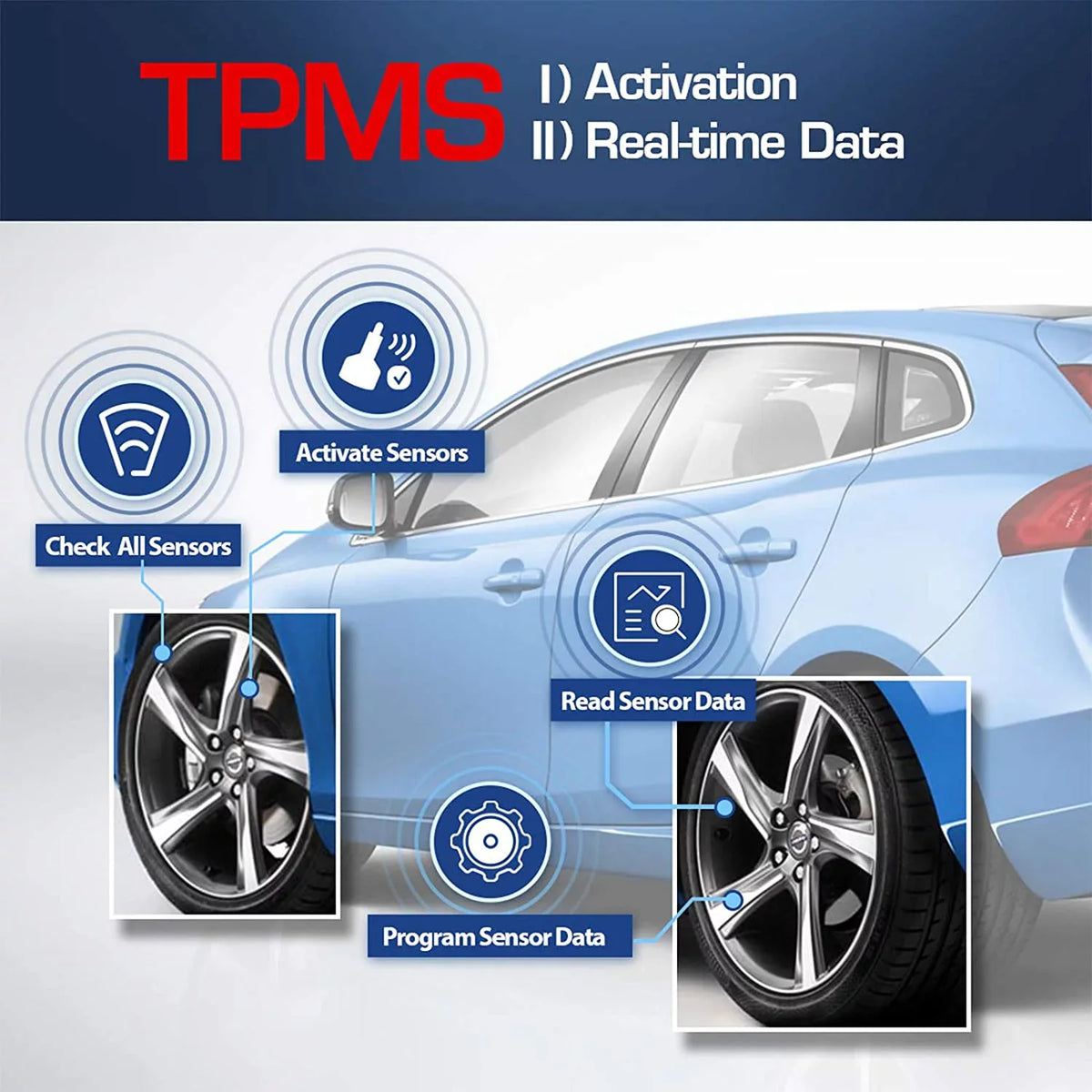 Autel Key Tool TPMS TS408, Program, Reset, Relearn TPMS Fob Activation, Testing Sensor