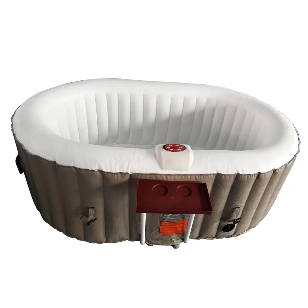 ALEKO Inflatable Gallon Jetted Hot Brown 145 with Cover Person Tub 2 Oval