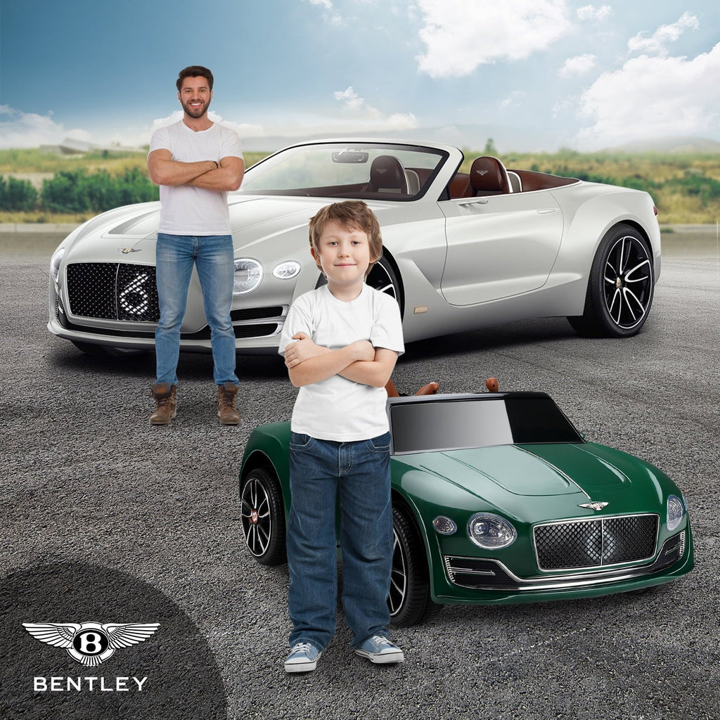 12V Control, Green Ride on Music, on Licensed for 3+, Girls Bentley Official Boys Age Car Car, Remote Ride Electric LISUEYNE with classic Car