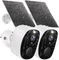 Audio, Detection, Night Camera Color Vision, Panel Solar AI IP65 Waterproof, trendy 2Pack Card/Cloud Storage Motion with Wireless Security Outdoor Cameras SD for Security, Cameras with Home 2K Two-Way Home