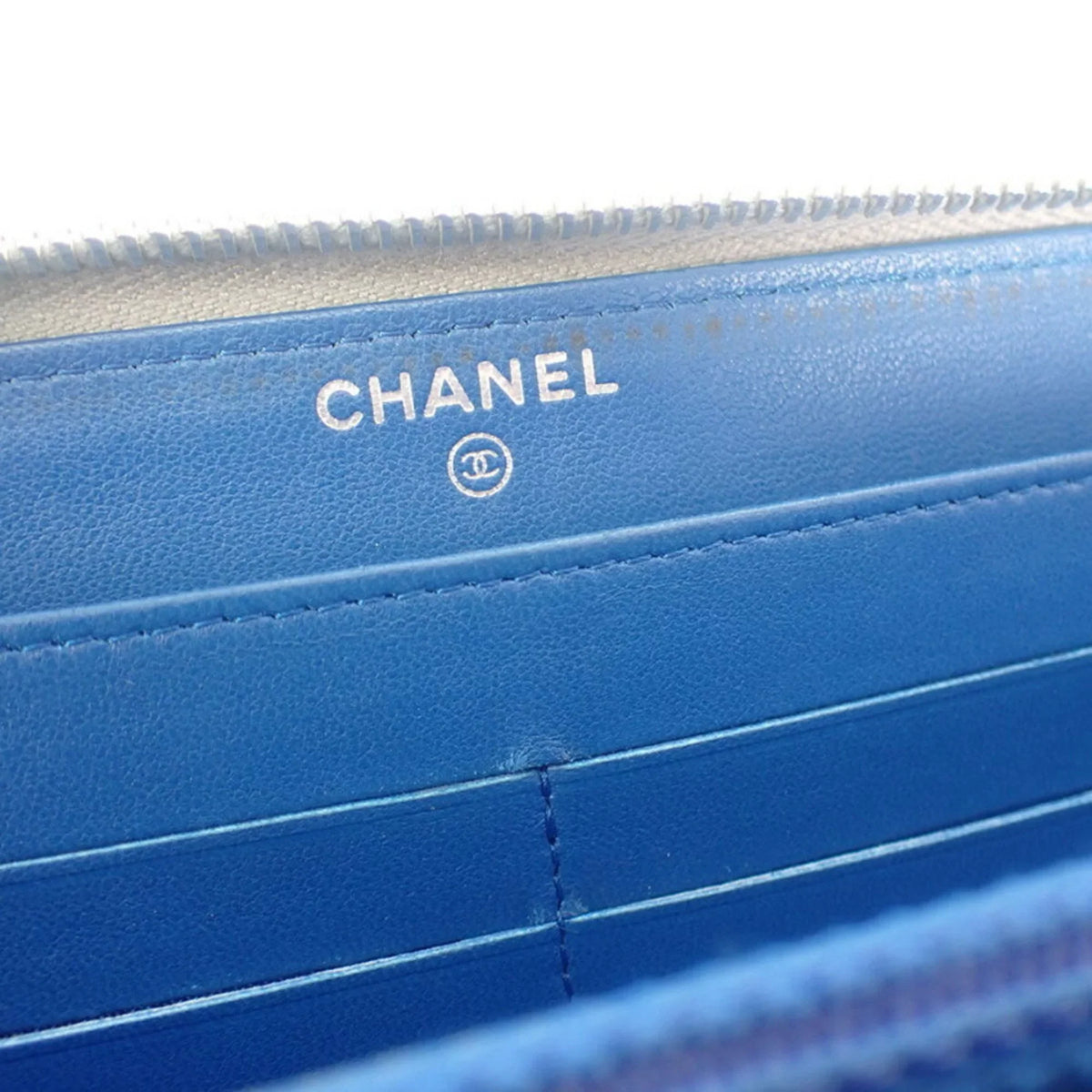 mark trendy (Good) computer Chanel matelasse board long CHANEL Cambon Pre-Owned circuit here wallet pattern