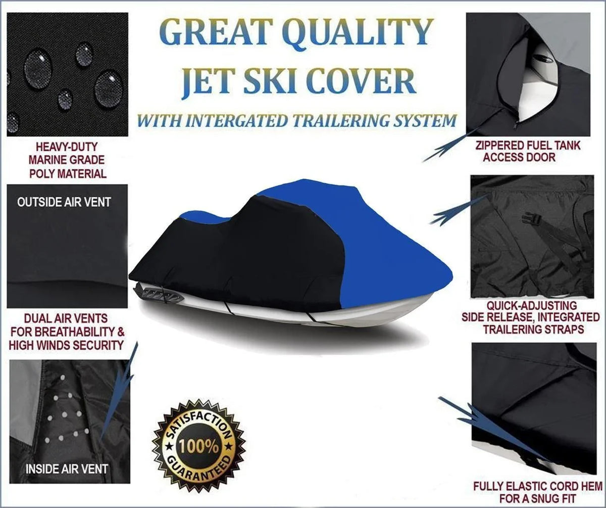 HEAVY-DUTY Ski 1998 2000 900 BLACK Compatible STX 2003 Cover KAWASAKI BLUE 1997 2005 for 1999 2002 2004 2006 Cover Jet / Watercraft 2001