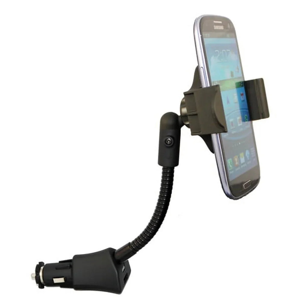 '- Mount - Droid Moto Charger V20 Holder Swivel 4 3D Dock Gooseneck Z Port Car J7, with Motorola Droid 2, V10 Socket Cradle Galaxy Note Turbo 5 Black J5 Droid Force USB 3 Stylo for 3, J3