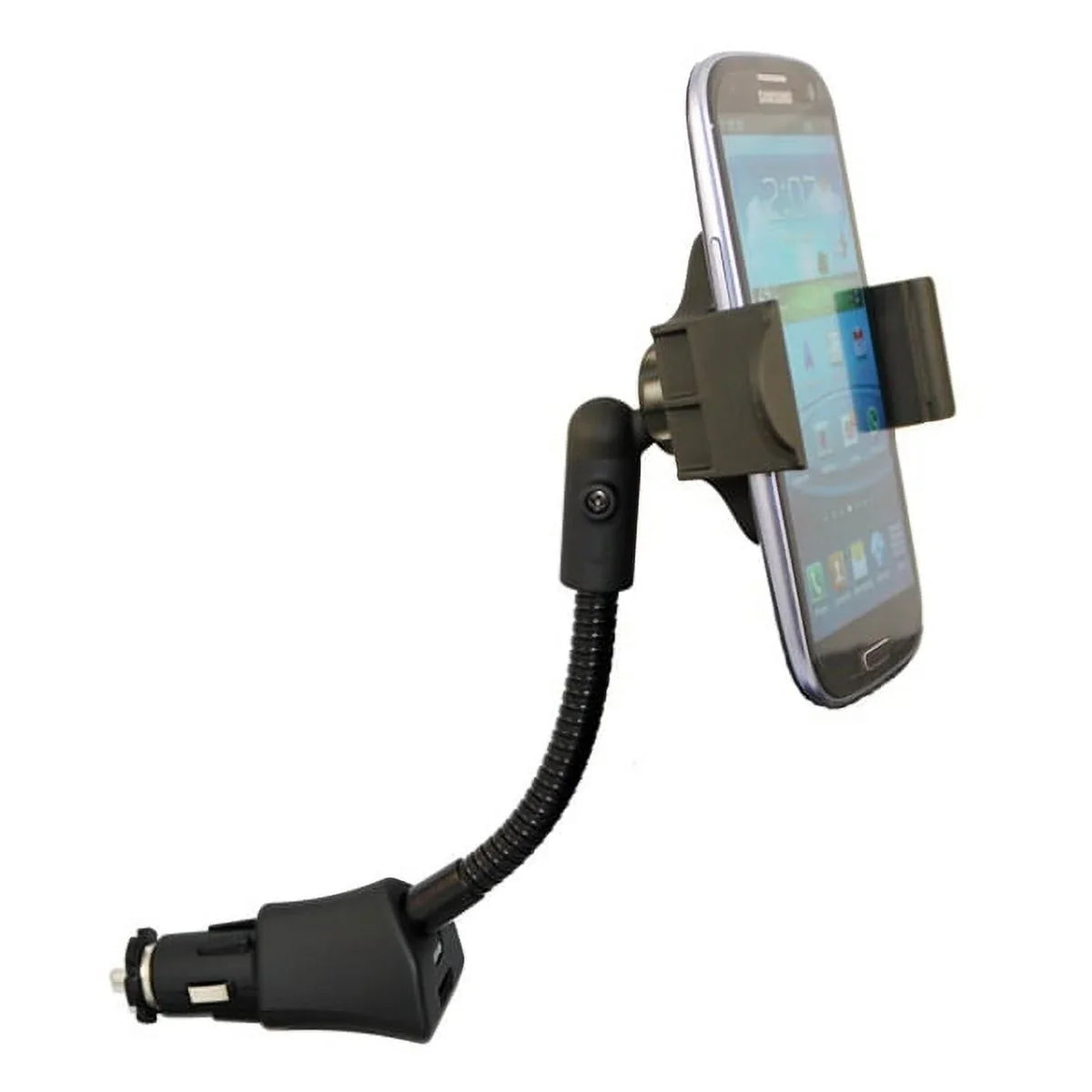'- Mount - Droid Moto Charger V20 Holder Swivel 4 3D Dock Gooseneck Z Port Car J7, with Motorola Droid 2, V10 Socket Cradle Galaxy Note Turbo 5 Black J5 Droid Force USB 3 Stylo for 3, J3