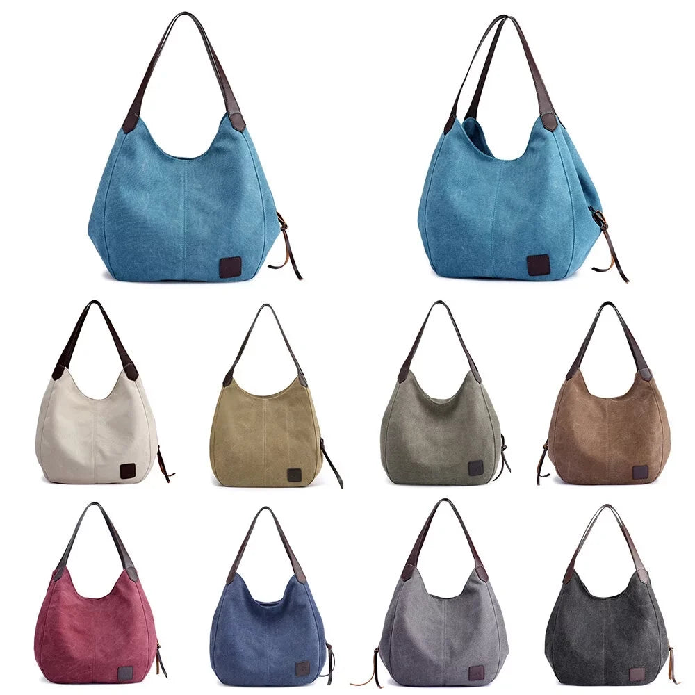 Totes Canvas MIXFEER Women Shoulder Hobo classic Bag Vintage Bags Handbag Multi-pockets