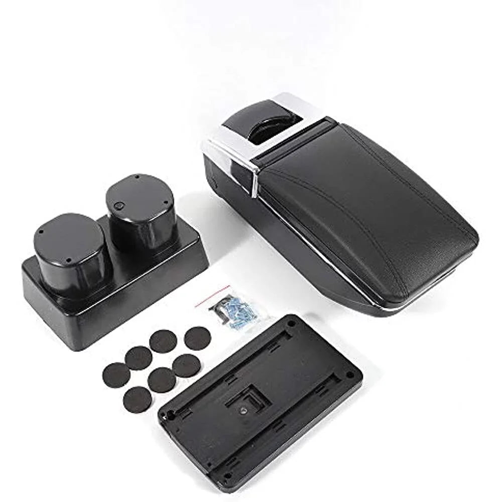 Box Storage Armrest Nissan Body Automotive Automotive Tiida Latio Parts OUKANING For Versa classic Leather Rotatable 2007-2011 Console Black Center