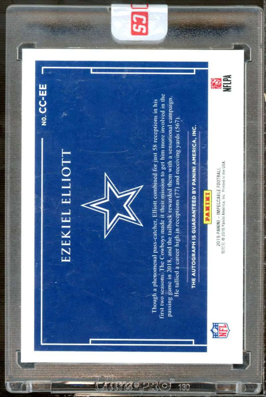 Canvas #8 Creations Panini Autographs Elliott Impeccable 2019 Silver Ezekiel