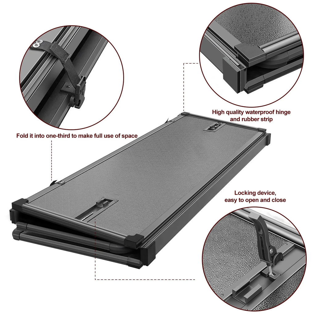 Bed | Ram 6.4ft Bed & 2500 special edition Tonneau 2003-2024 Tri-Fold Cover Kikito | Rambox Hard Truck System FRP 3500 (74.6in) 1500 Without Deckrail for Professional
