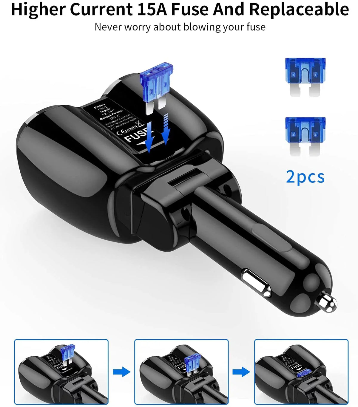 for Dual USB 180W C GPS/Dash Lighter SUPERONE QC3.0 20W 13 Cam/Laptop/iPad/iPhone Splitter, PD Lighter Adapter Pro ette and ette with Splitter 2-Socket Max/13/12/11 Charger ?Upgraded? Car