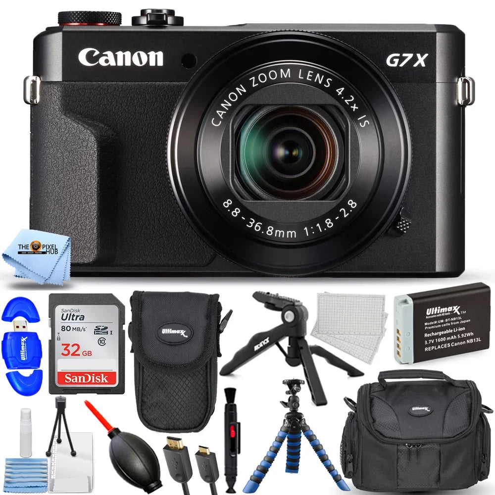 trendy Mark BATT G7 II EXT 32GB Tripod X Bundle + PowerShot + Digital + Canon Camera