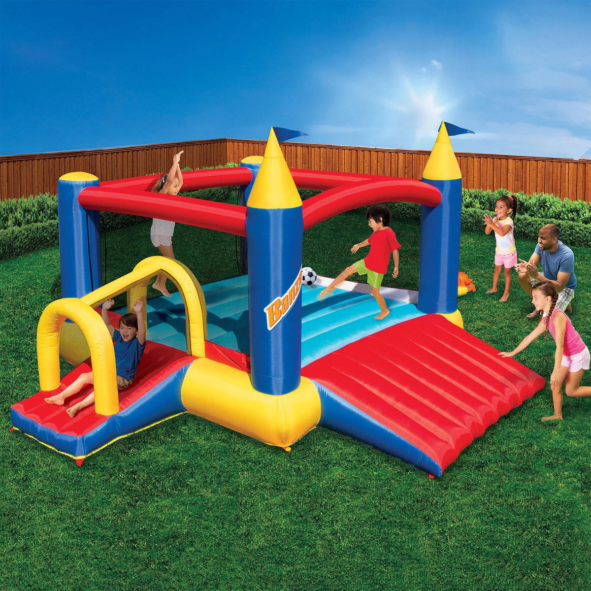 Slides 2 and Slide Complete Bounce Air House with N’ Banzai Fun Set Blower