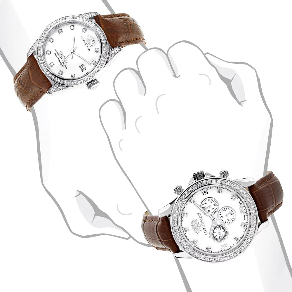 White His MOP Matching Gold and Watches Plated Diamond Watches Hers