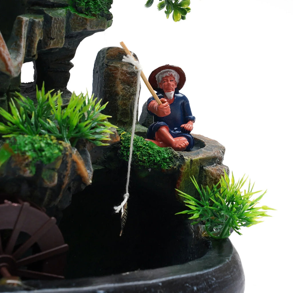 Indoor Shui with ZhdnBhnos Water Light Ornament Table Zen Fountains Rockery Decoration LED Feng Waterfall Desktop