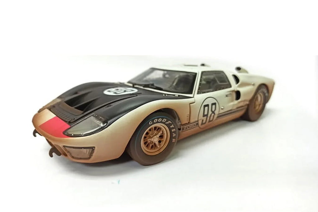 Toy II After Race - 1966 #98 Diecast GT-40 Ford 1/18 Version), Shelby Diecast w/Display Car White MK scale Model Case SC432W - - (Dirty Collectibles Car