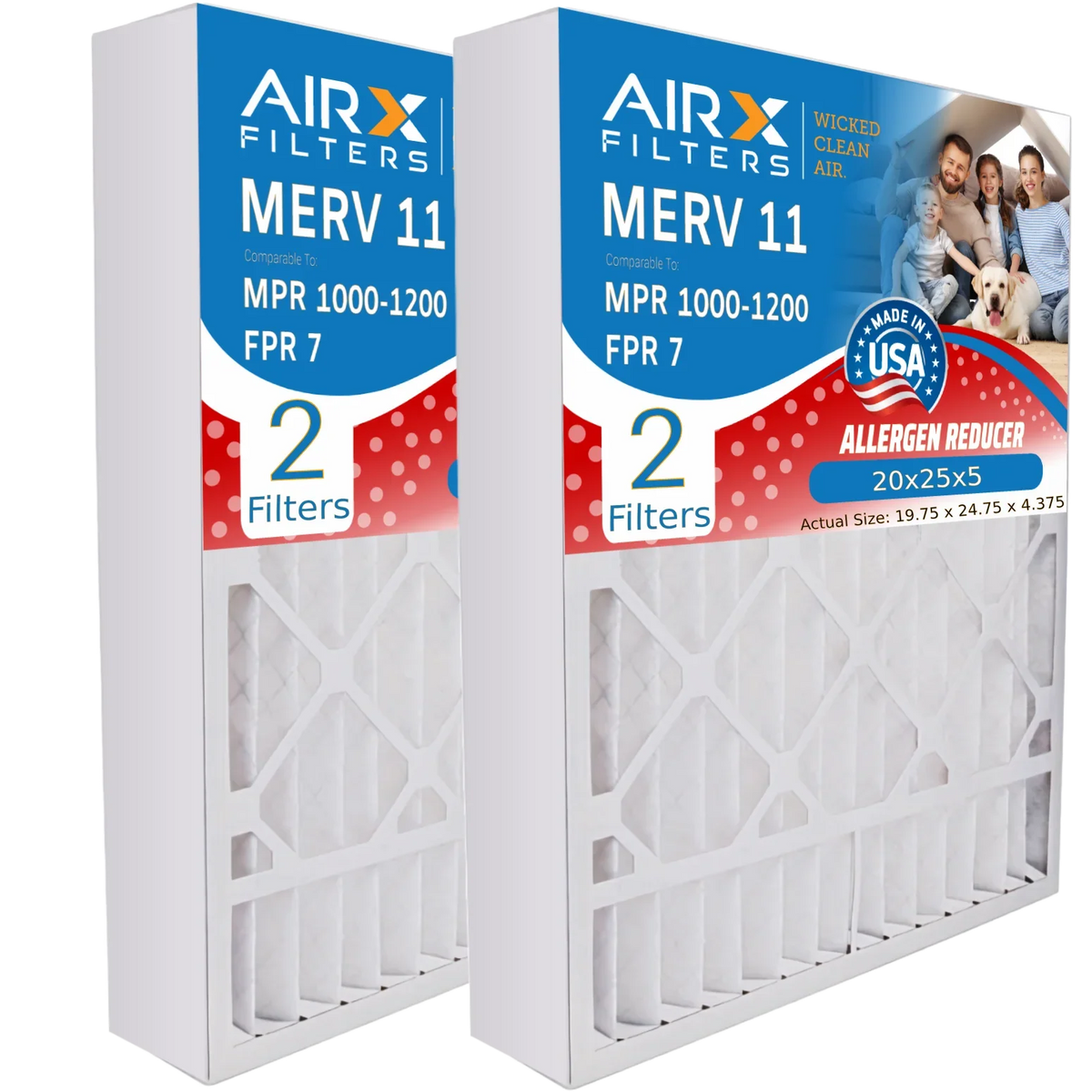 with Filter USA 20x25x5 Made MERV 1000, Compatible FPR Pack Comparable by 1200 MPR Air to AIR. FILTERS Rodgers White CLEAN AIRX Furnace Filter 20x25x5 11 2 Premium 7 & WICKED MPR FR2000U-108