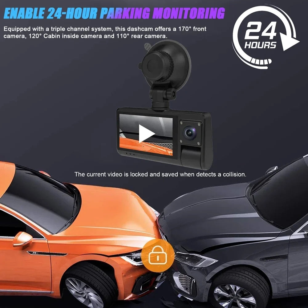 Screen Video Mirror Recorder Rearview for Safety Cam, new Auto Wide Car Driving with Dash Recording Touched Clear Angle, OWSOO