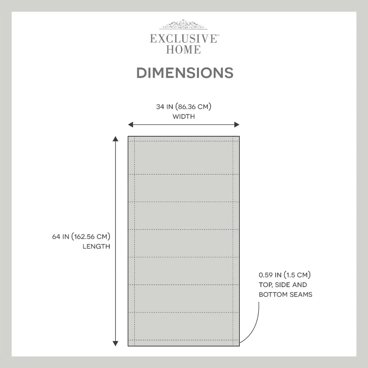 Total Home 34"x64", classic Blackout Roman Exclusive Shade, Esme Silver
