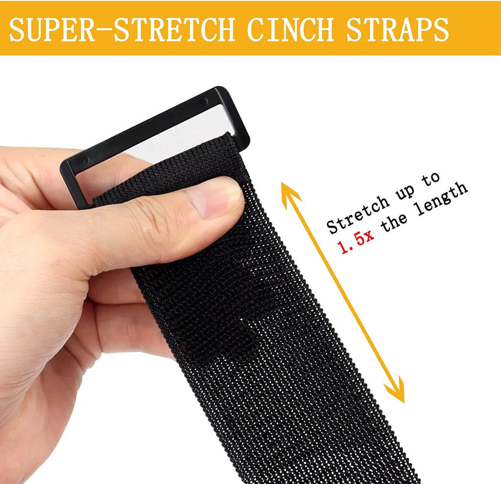 Pack) Straps, Loop x Cable, Cinch Elastic Strap 2" Storage classic for and 12" Wrap, Cord, Cord Hook (8 Extension Rope