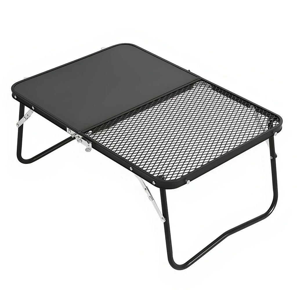 2-in-1 for Camping Fishing,Camping. Barbecue, Cutting and Board Table Table, Campfire Folding Picnic, Outdoor Portable Grill