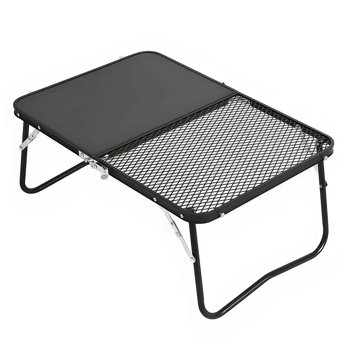 2-in-1 for Camping Fishing,Camping. Barbecue, Cutting and Board Table Table, Campfire Folding Picnic, Outdoor Portable Grill