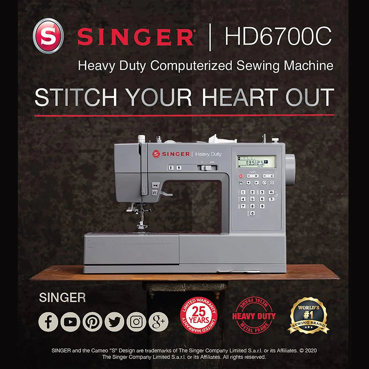 Singer Machine HD6700C Sewing 6700C Duty - Gray Heavy